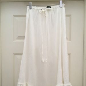 J Crew Womens Linen Cotton Ehite Skirt M